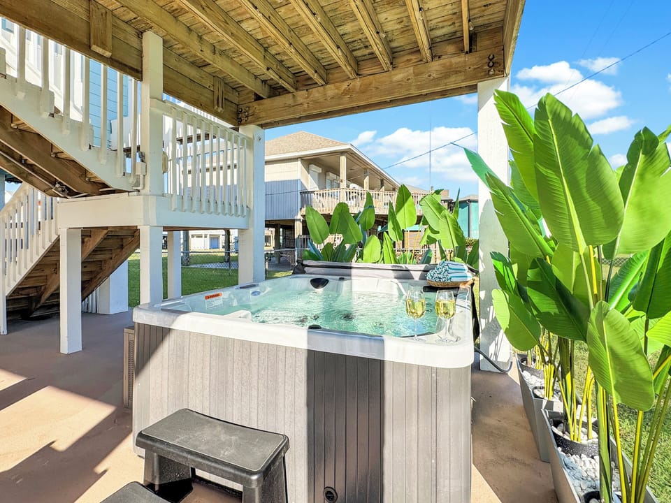 Relax in this oasis-like hot tub spa