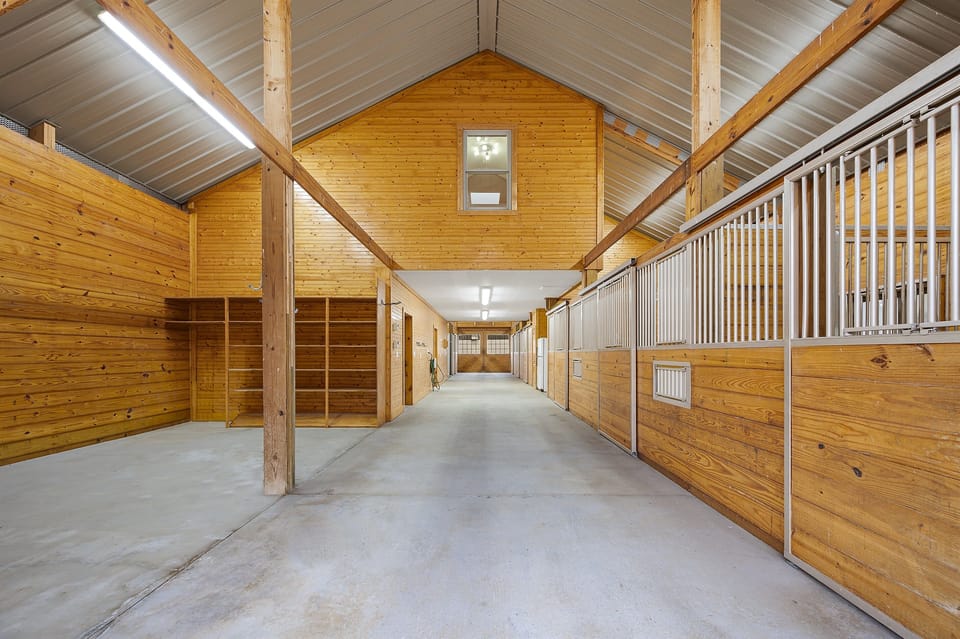 Horse stalls! The window upstairs is for bedroom 2!