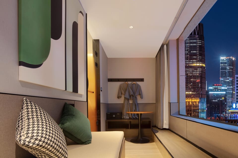 Luxury Double Room, City View | Down comforters, laptop workspace, blackout drapes, soundproofing