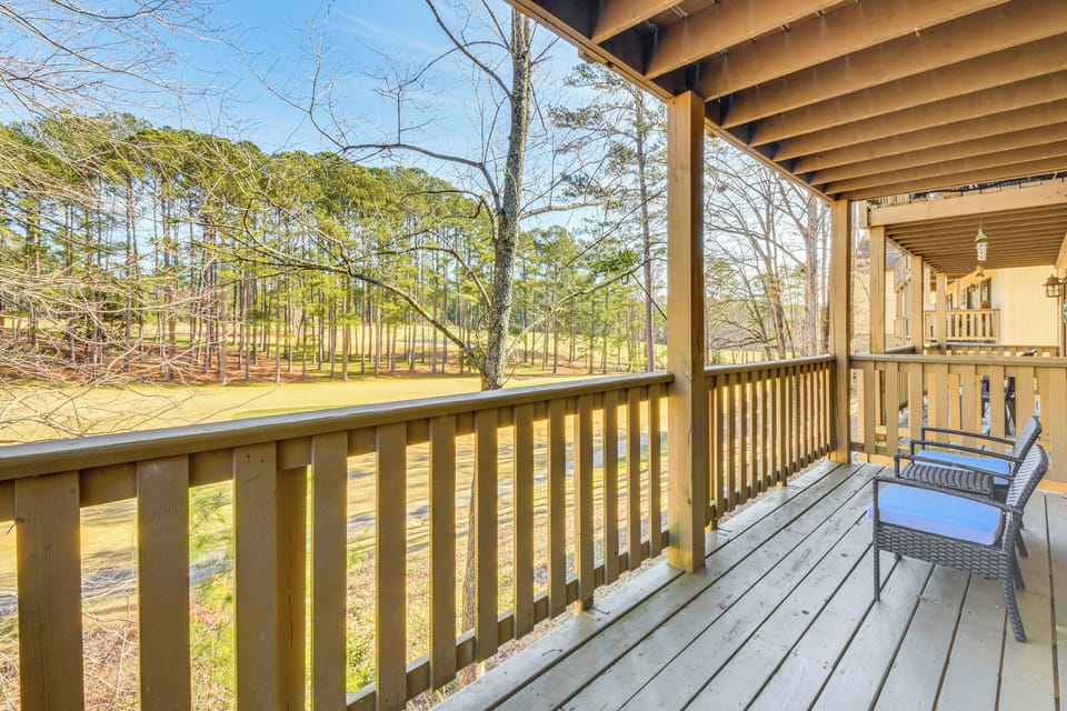 Private Balcony | 2-Story Condo | Golf Course View | Seating