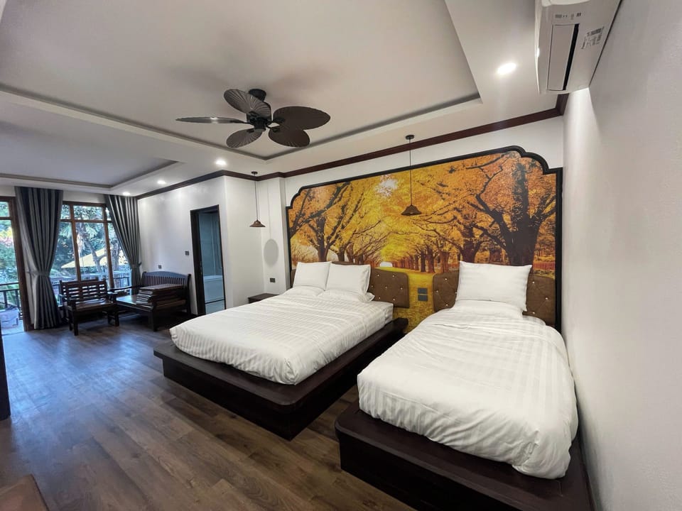 Family Twin Room, Pool View | Desk, laptop workspace