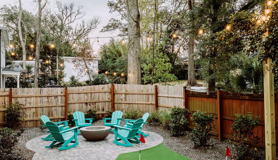 Relax and reconnect in the inviting backyard