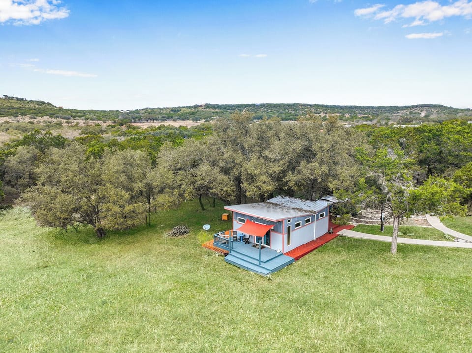 Aerial view of the cottage
