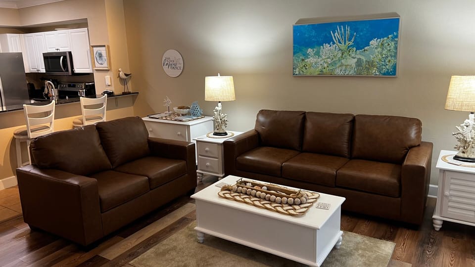 Living area with sleeper sofa and rollaway bed available