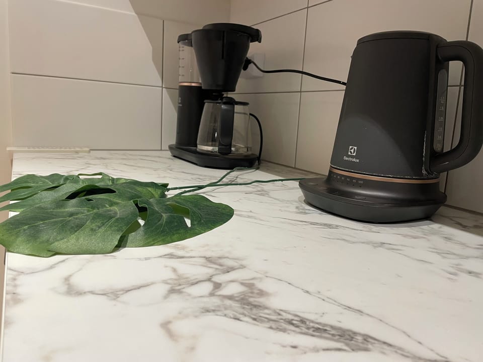 Full-size fridge, microwave, oven, stovetop