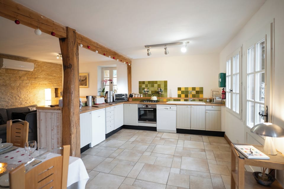 The large fully-equipped kitchen.