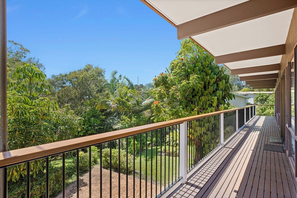 Deck with leafy views