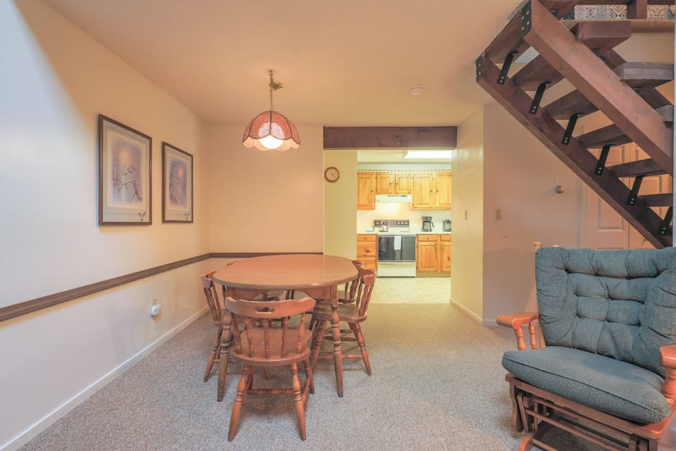 Living area to kitchen is open concept