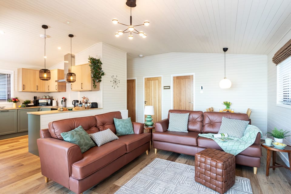 Open plan living at Sandmartin Lodge.
