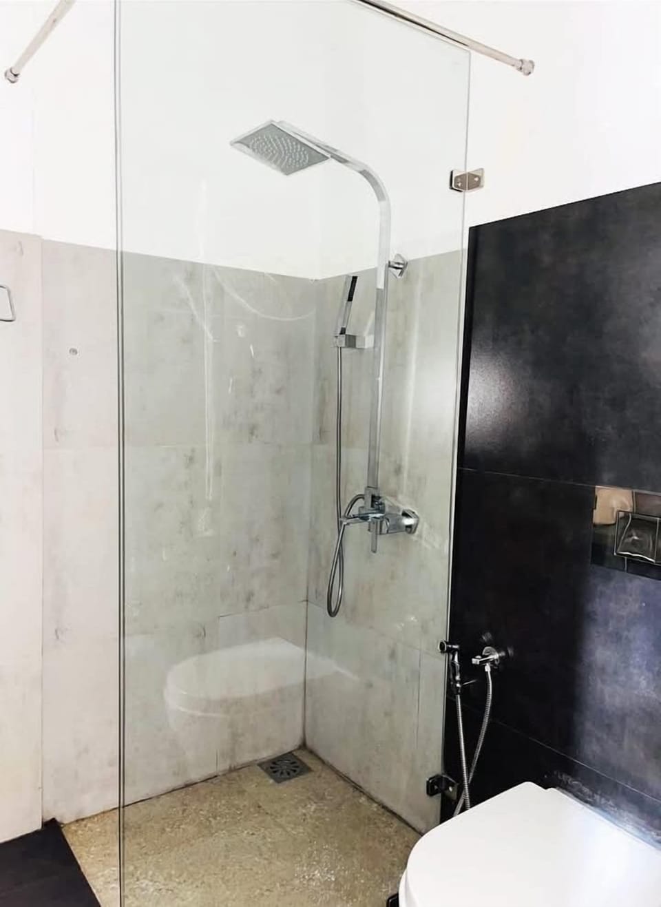 Deluxe Double or Twin Room, Patio | Bathroom | Shower, towels, soap, toilet paper
