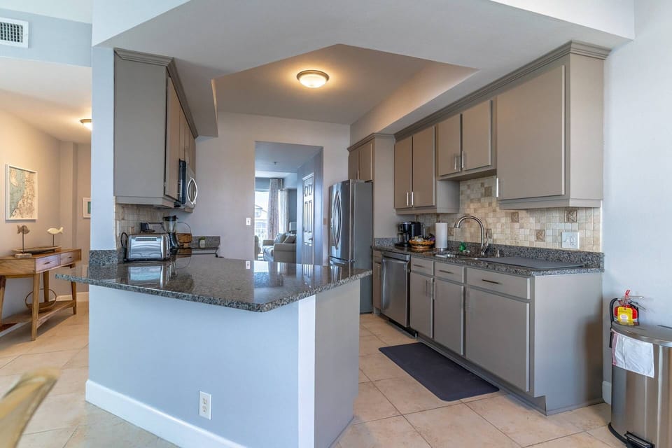 Fully stocked gourmet kitchen