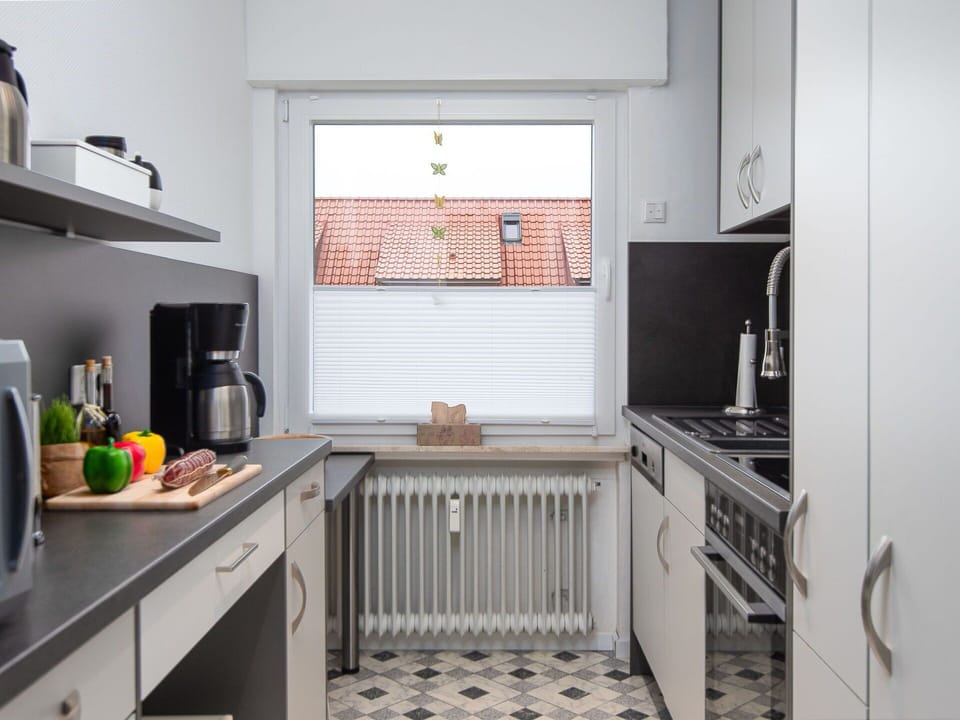 Kitchen, Kitchen Appliance, Major Appliance, Countertop, Kitchen Stove, Kitchen Sink, Interior Design, Flooring, Home Appliance, Cabinetry