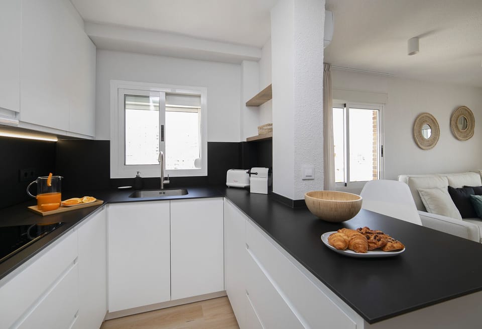 Kitchen in Mar II building in Calpe near La Fossa beach