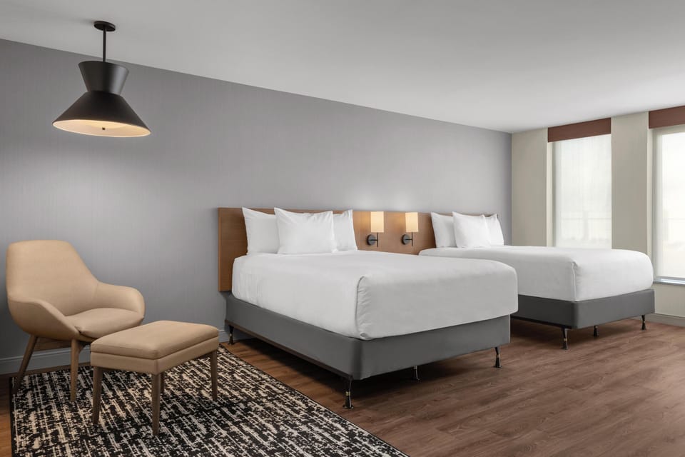 Room, 2 Queen Beds, Roll-in Shower | Premium bedding, memory foam beds, in-room safe, desk