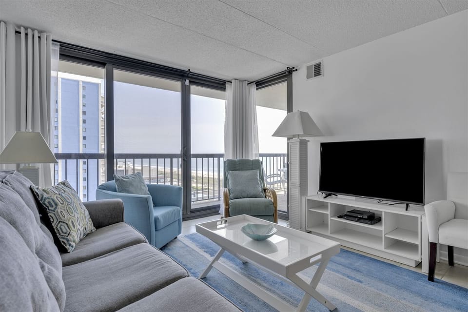 Tranquil Living Room w/ an Ocean View