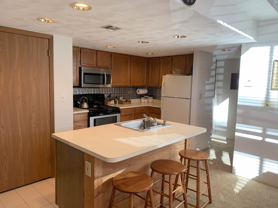 Indoors, Kitchen, Microwave, Oven, Refrigerator