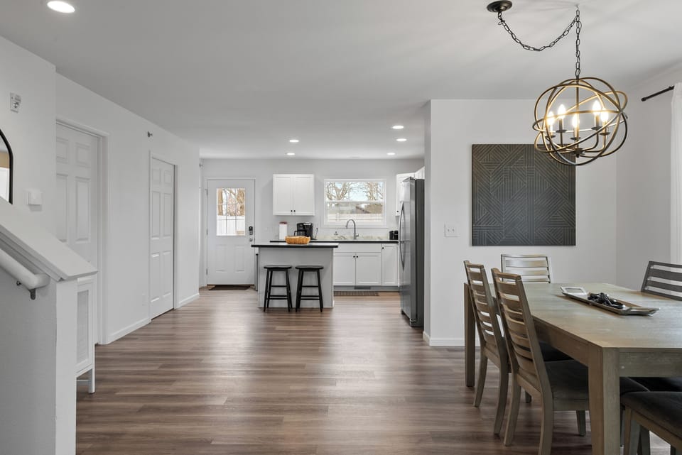 Open concept dining and kitchen