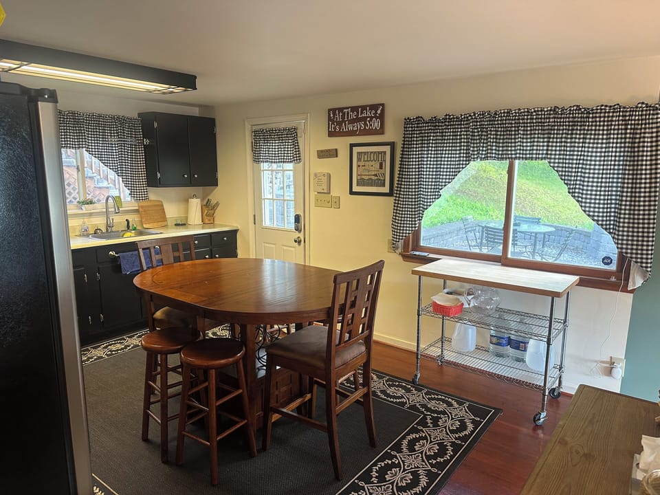 Eat in kitchen with easy access to the patio for outdoor eating and grilling