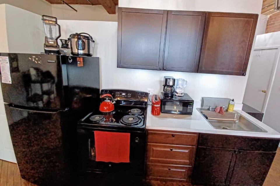 Kitchen with Stove and Refrigerator