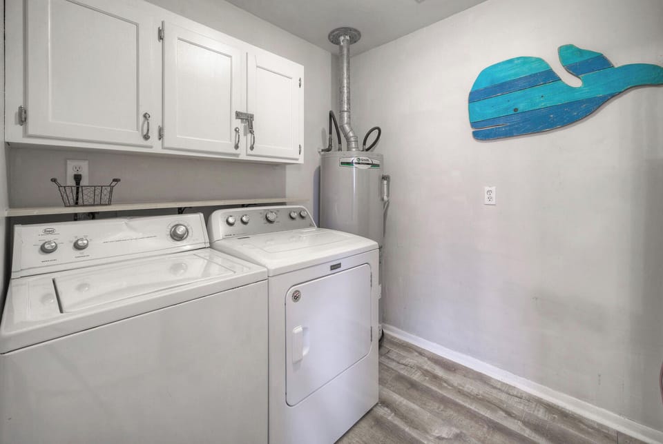 Each unit is equipped with a washer and dryer for added convenience.