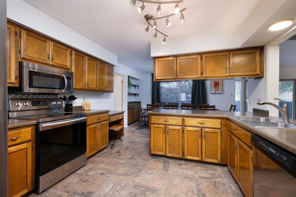 Our fully stocked kitchen