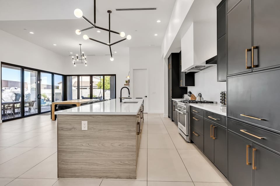 Kitchen with massive island