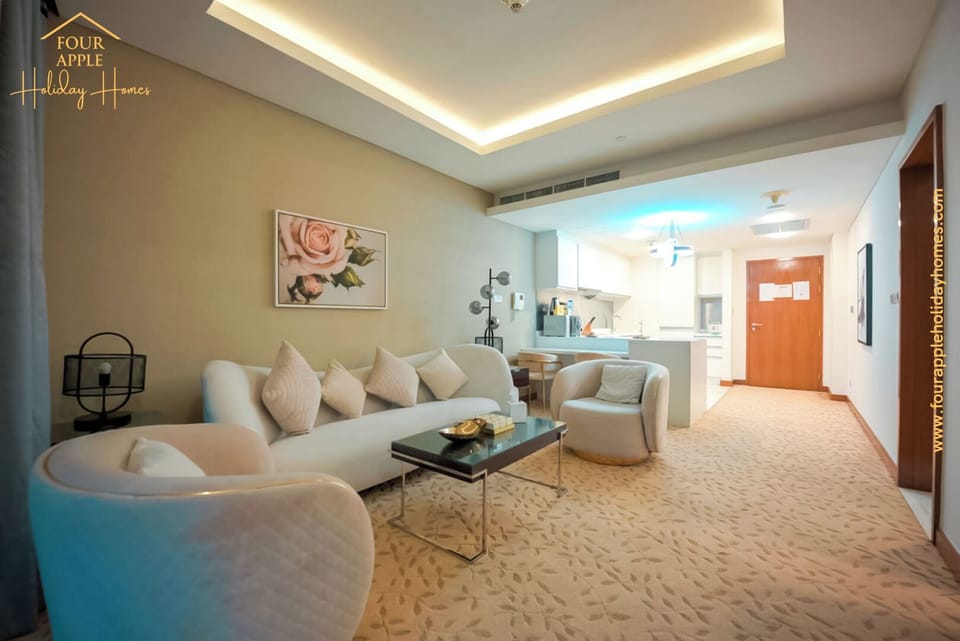 Luxury Apartment, Balcony, City View | Living area | 45-inch LED TV with digital channels
