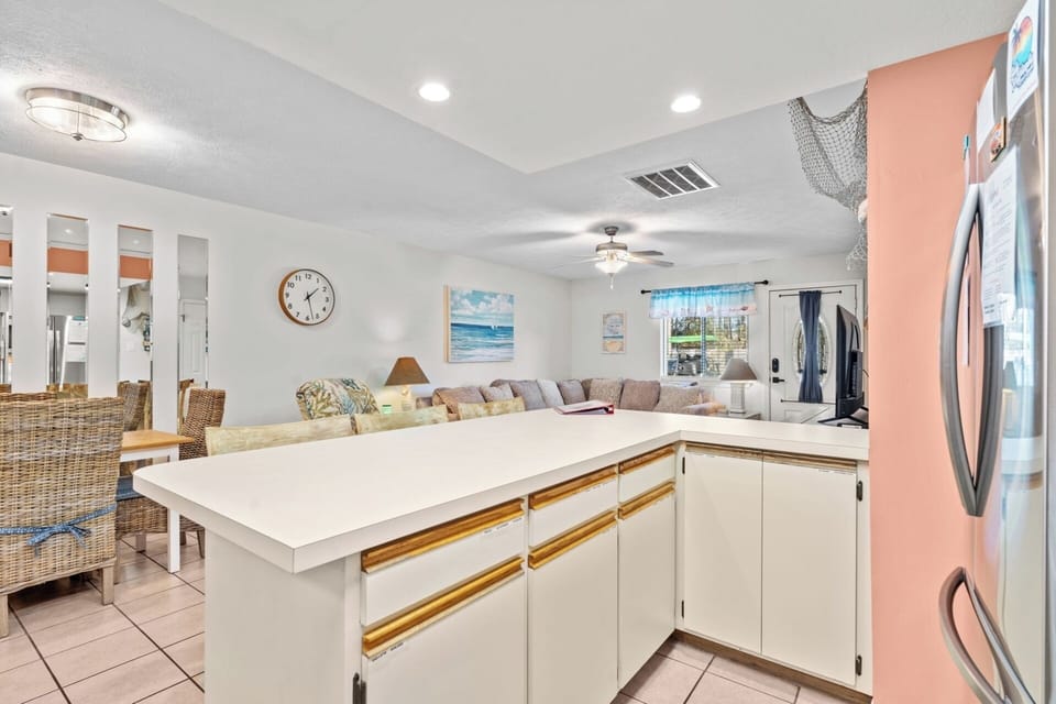 Kitchen bar looking into living area
