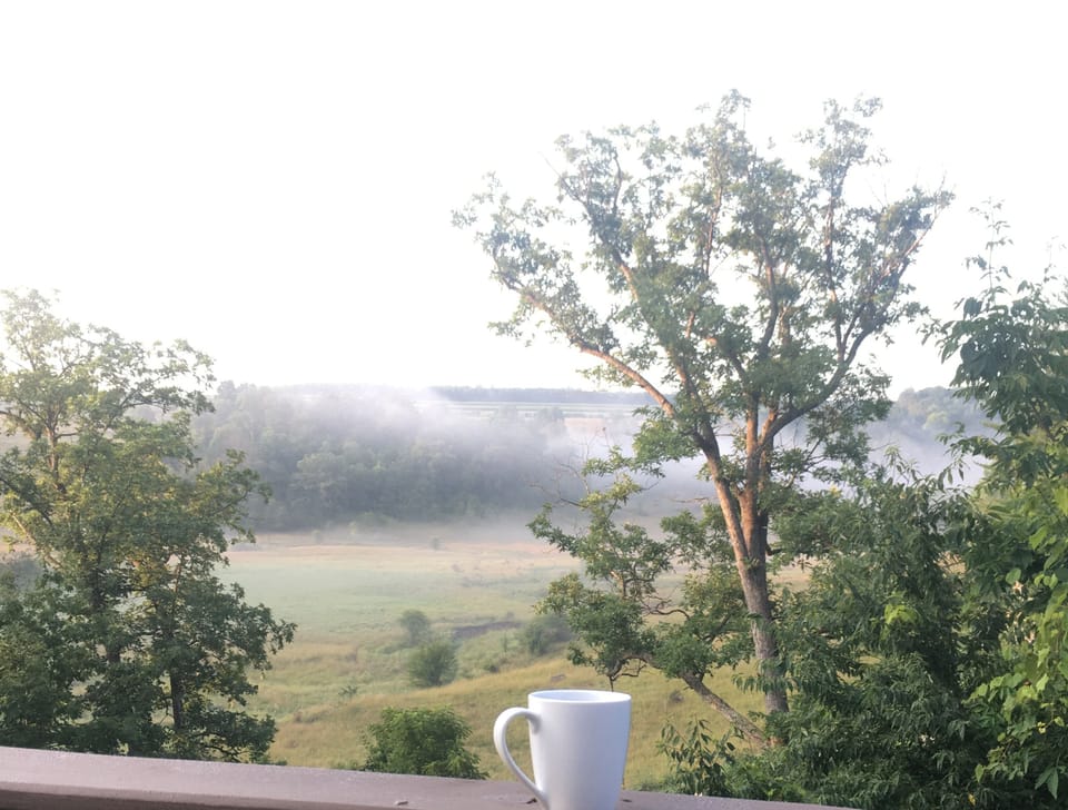 Coffee on the deck...