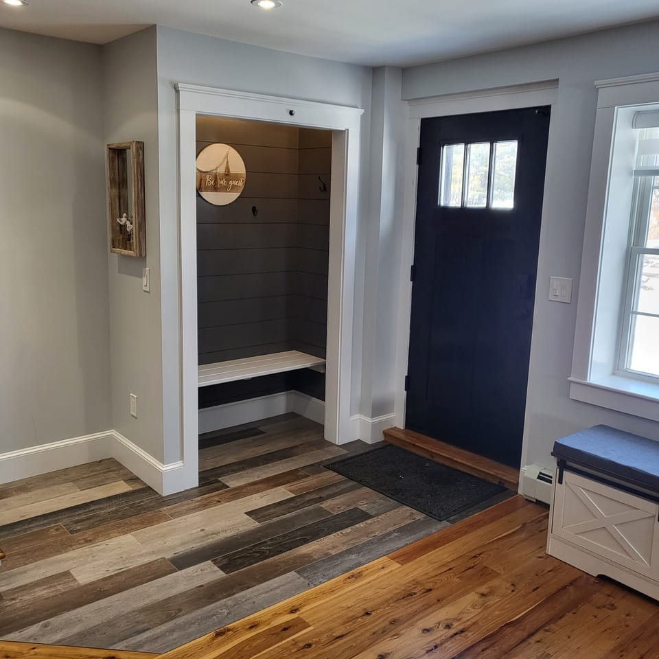 Lower level entry and open closet
