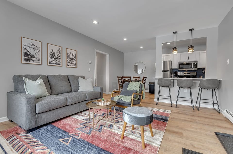 Living room with full pullout couch.