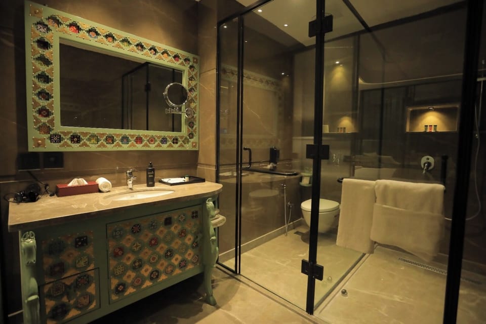 Bathrobes, slippers, soap, shampoo