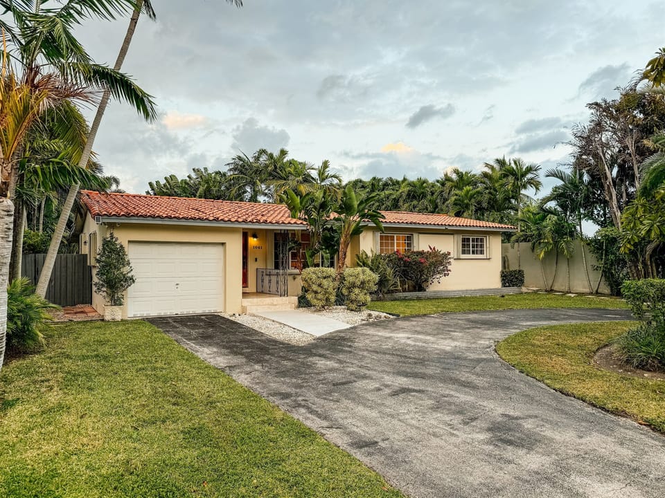 The front of our house has a circular driveway that can hold 4 to 5 cars.  Plus there is plentiful street parking.