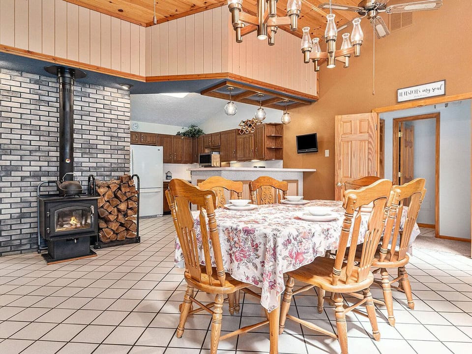 Wood stove keeps the house toasty warm in the winter months