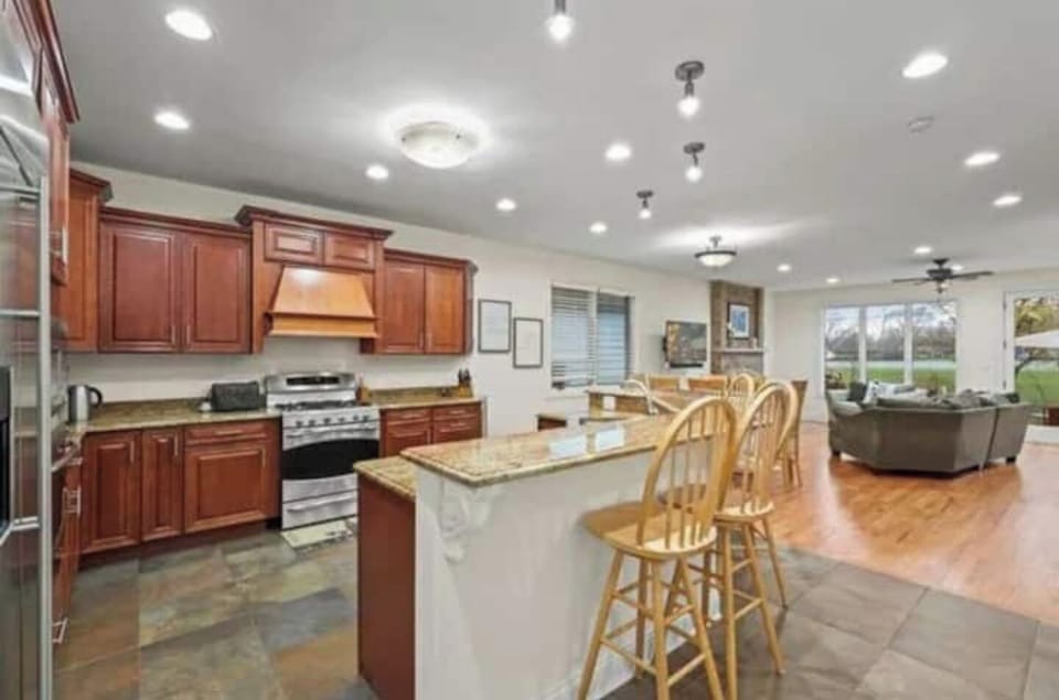 Kitchen with bar stools