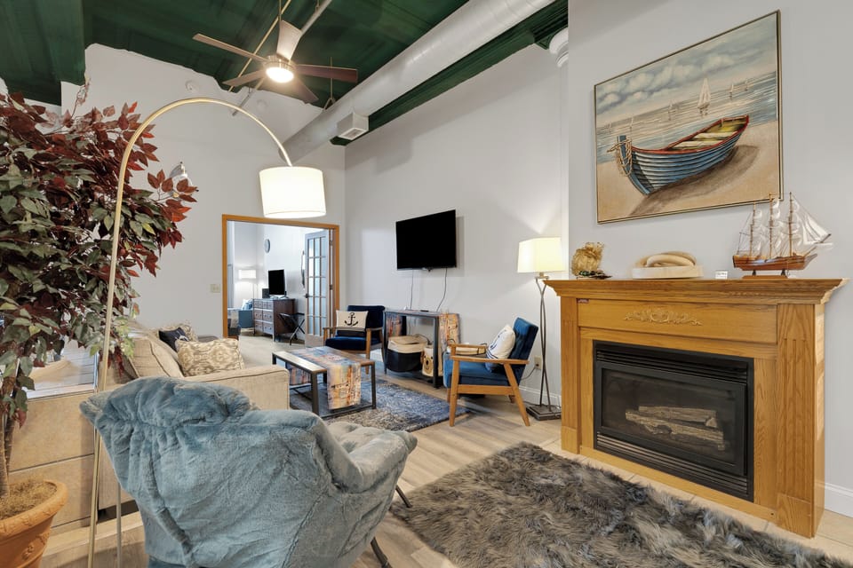 Enjoy a relaxing evening in the living room with seating for 6.