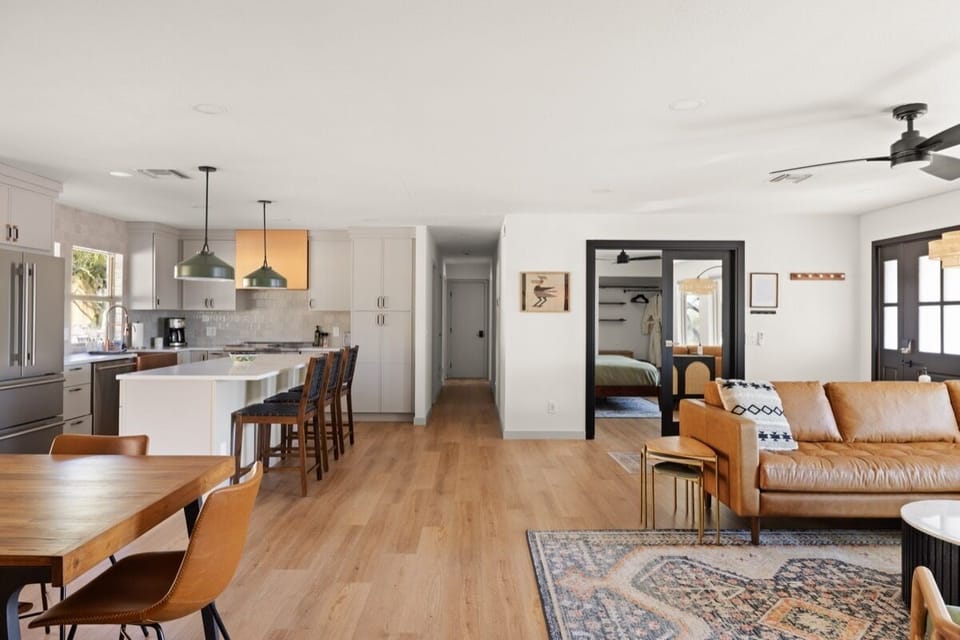 An open floor plan brings everyone together with ease.