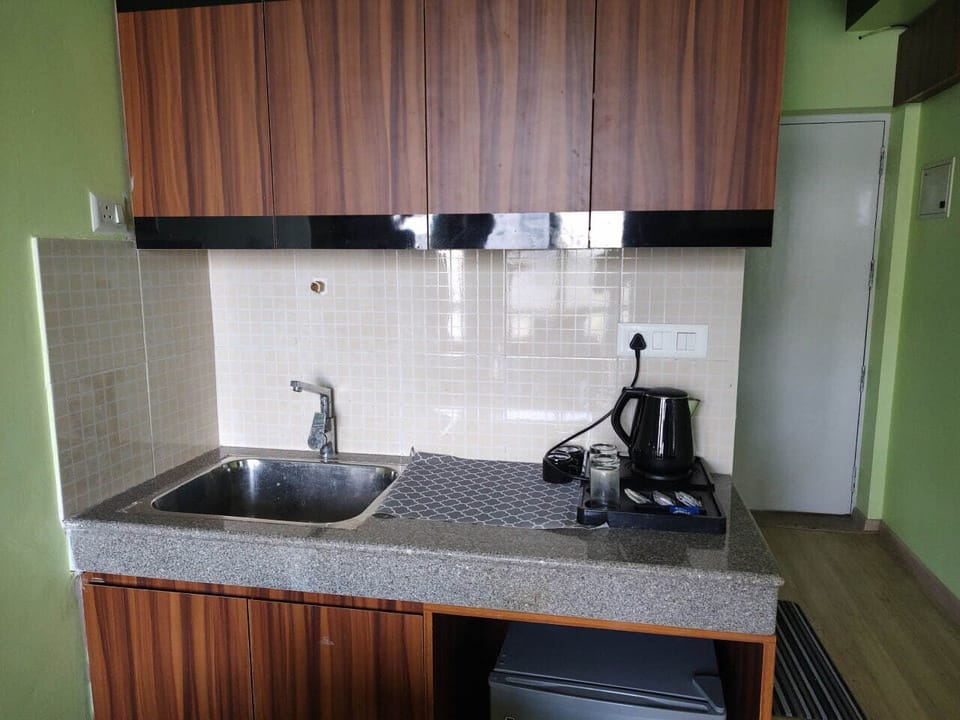 Deluxe Studio, City View | Private kitchen | Mini-fridge, dishwasher, cookware/dishes/utensils