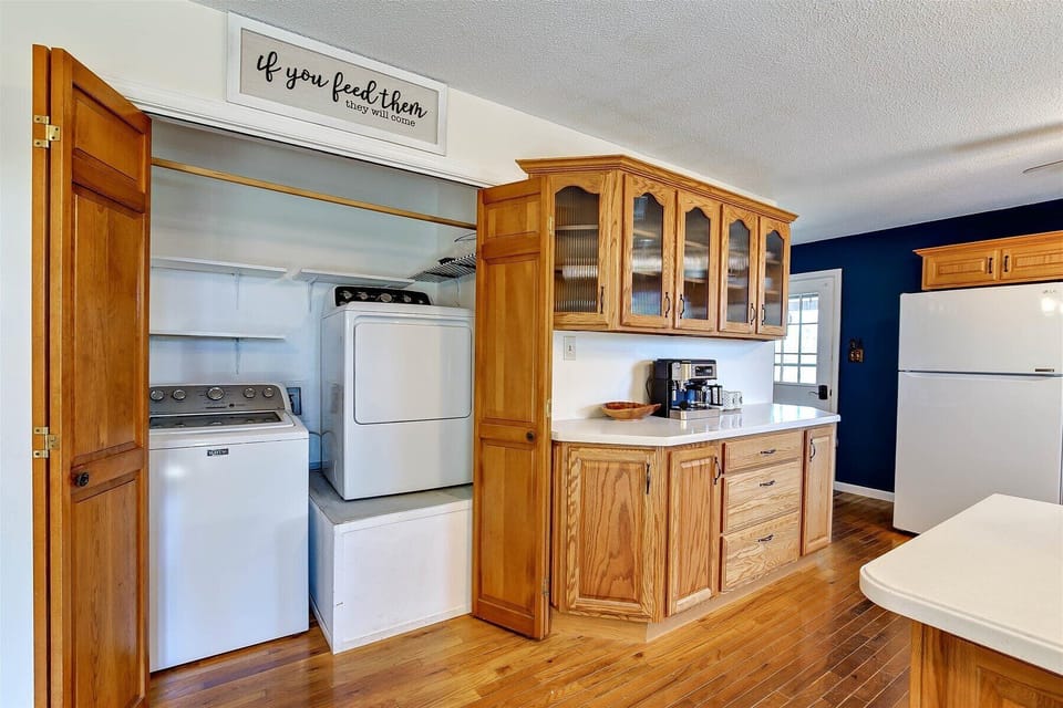 washer and dryer with complimentary hypo allergenic laundry detergent. 