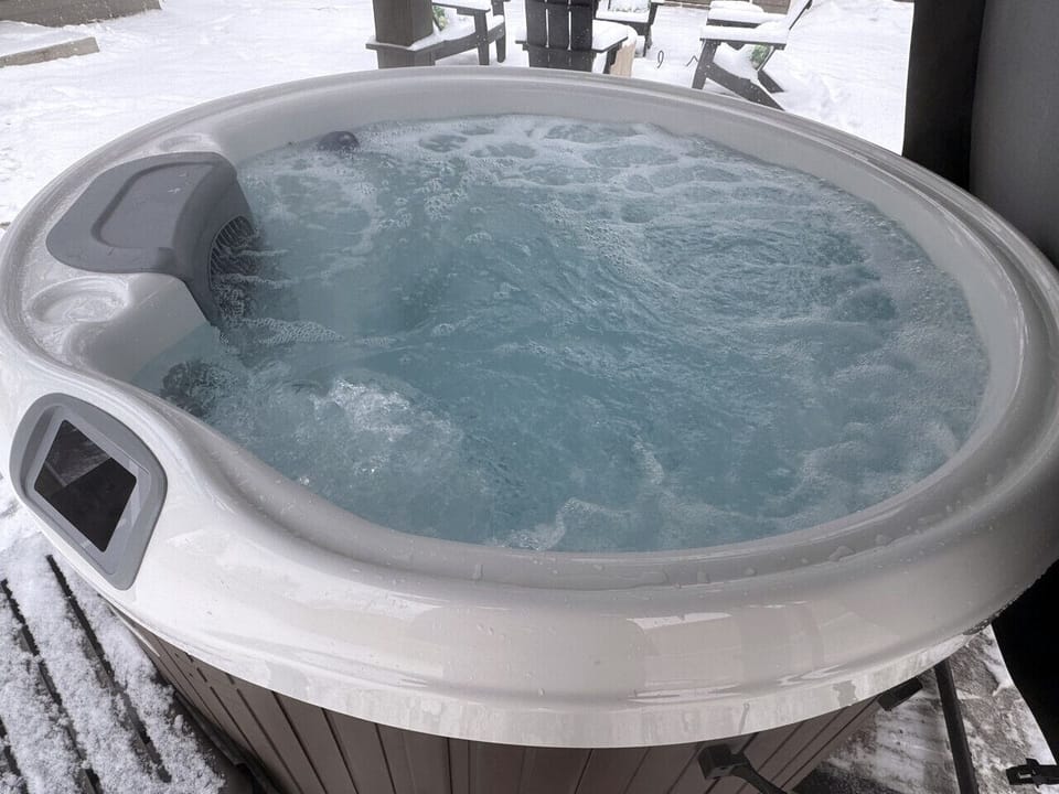 Sparkling clean, high-end hot tub for you to enjoy.