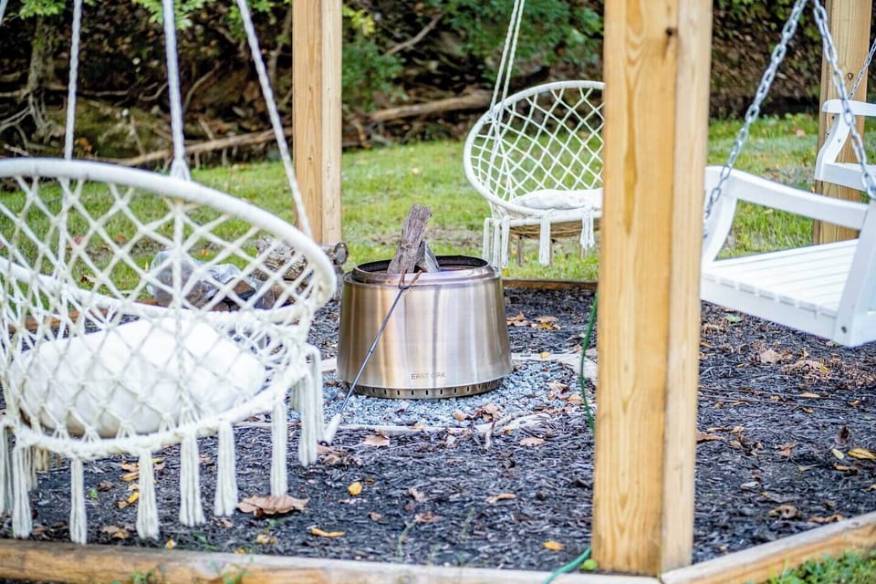 Cozy seating at the fire pit
