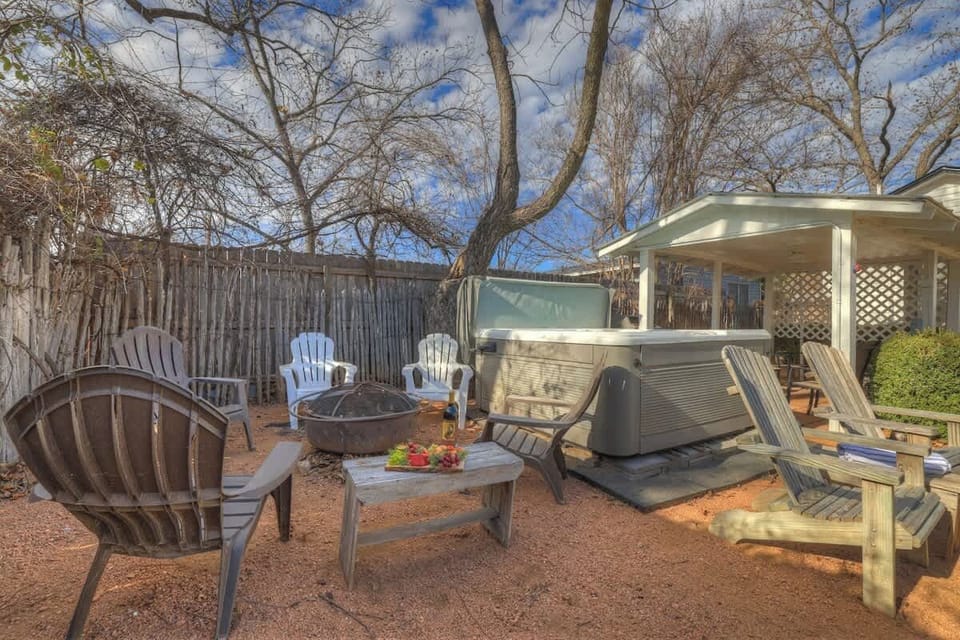 The outdoor area features an array of entertainment from the fire pit, hot-tub, or covered patio with BBQ grill.