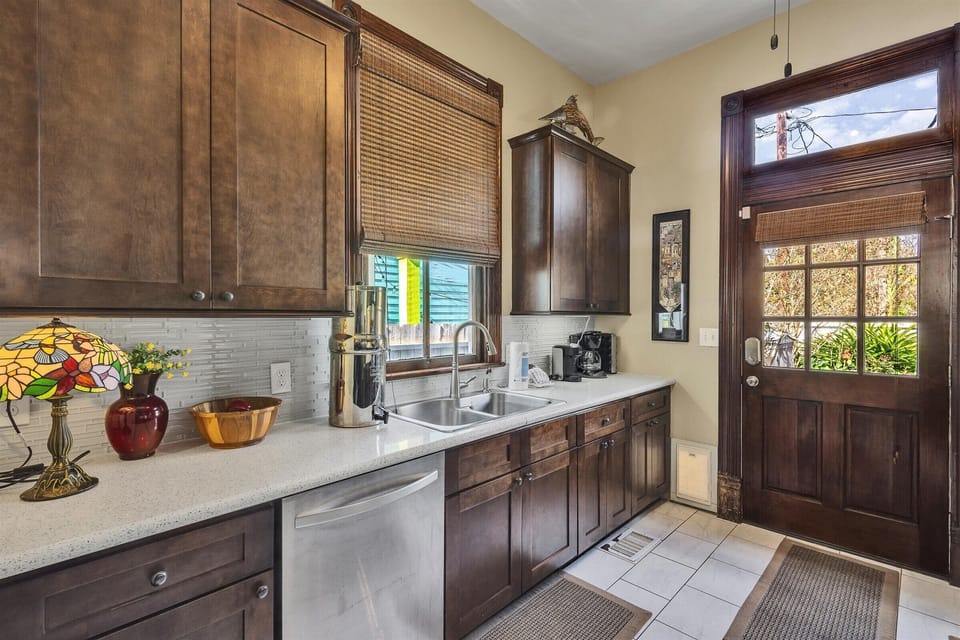 Modern kitchen with stainless appliances