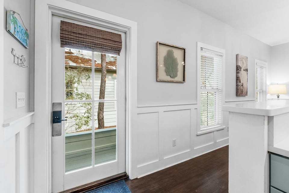 Front door entrance with electronic lock