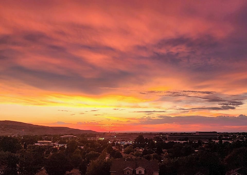 Sunset off of the backyard patio