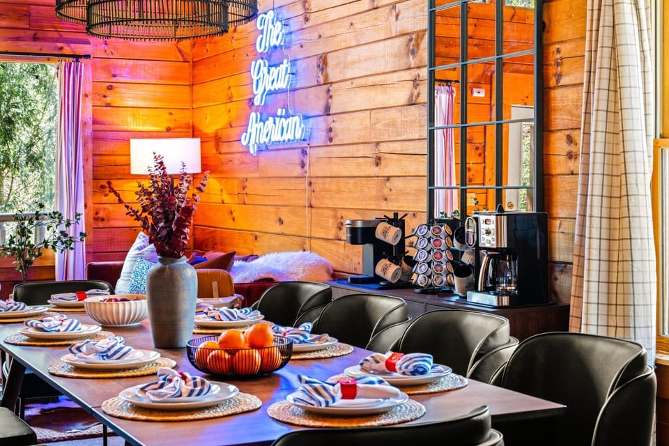 Enjoy shared meals with family and friends at our spacious dining table.