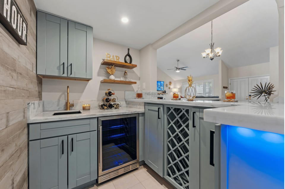 Wet bar? Check. Wine Fridge? Check. You bring the bartender & let’s have fun!
