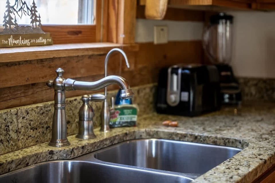 You can count on fresh water (not smelly well water like many surrounding areas), a new sponge, and an ample starter set of kitchen essentials such as dish soap, dishwasher soap, and a new sponge. Our kitchen is well stocked with all you need!