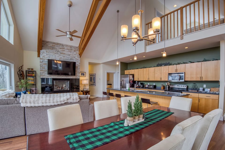 Dining table with seating for 8