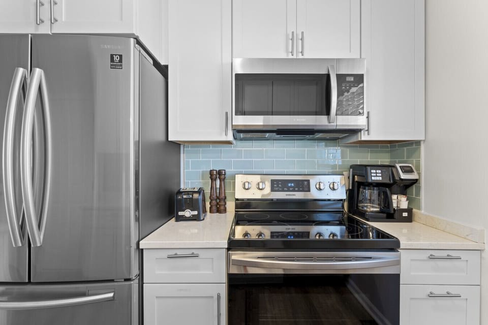 Updated kitchen with all stainless steel appliances